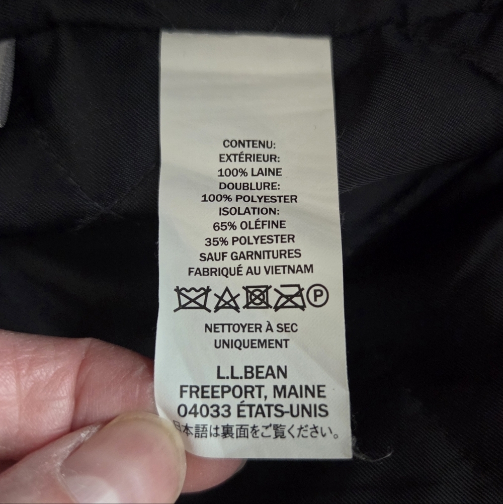 L.L. BEAN Lambswool Thinsulate Navy Duffel Toggle Coat Size 14 Petite - Picture 12 of 12